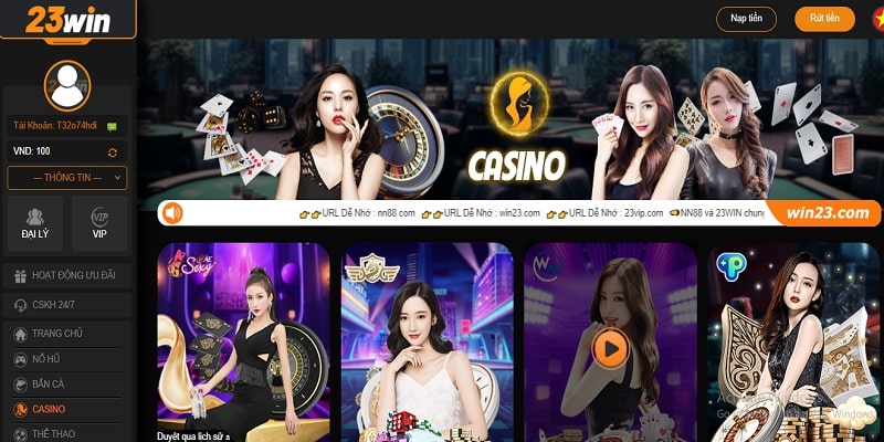 Giới thiệu live casino 23Win